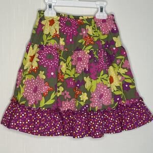 Hanna Andersson Girls Colorful Mixed Print Cotton Skirt Size 5 110cm
